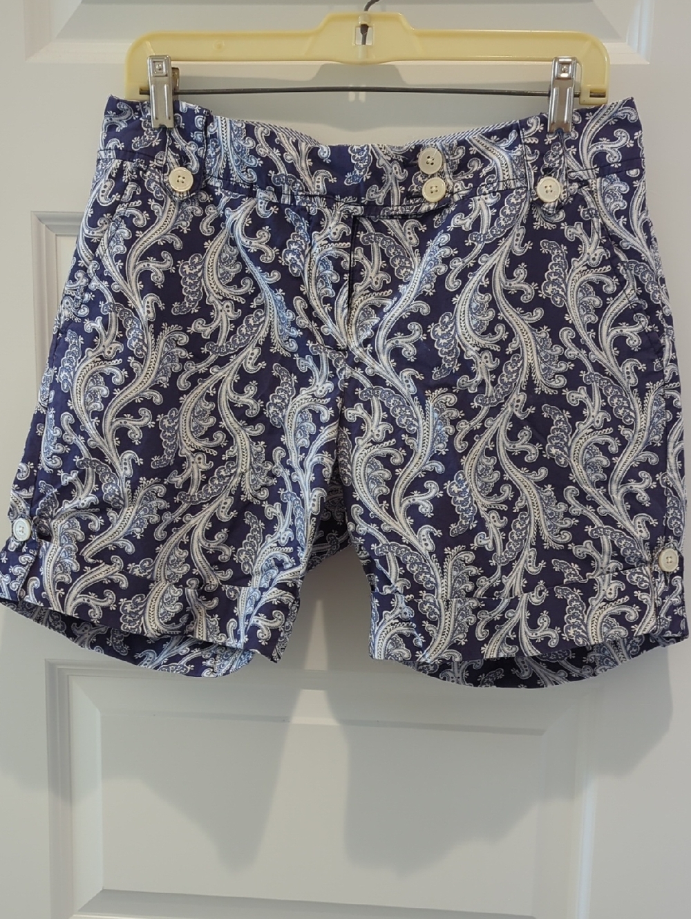 Tommy Hilfiger Navy Paisley Button-Accent Bermuda Shorts